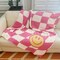 Edge Collections - 50" x 60" - Pink & White - Young Wavy Check Butter Soft Throw Blanket - 1 Piece